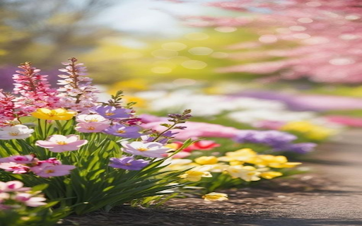 Bright flower garden wallpaper  from Chrome web store to be run with OffiDocs Chromium online