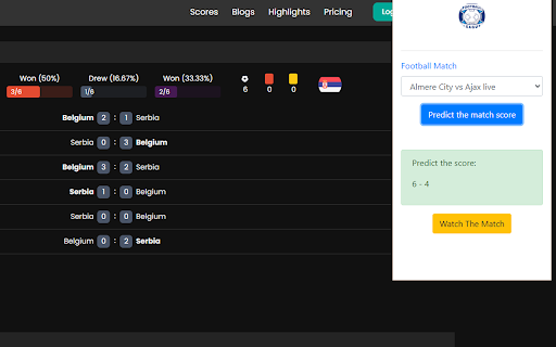 brighton vs bournemouth  from Chrome web store to be run with OffiDocs Chromium online