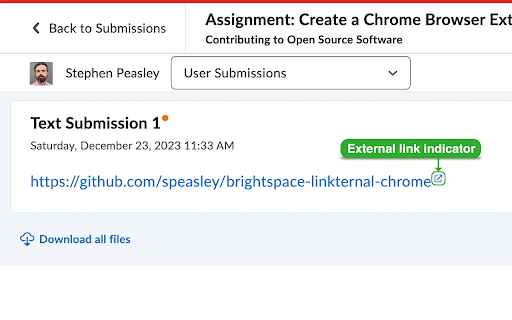 Brightspace Linkternal  from Chrome web store to be run with OffiDocs Chromium online