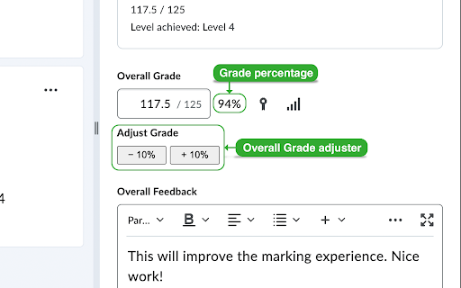 Brightspace Percentager  from Chrome web store to be run with OffiDocs Chromium online