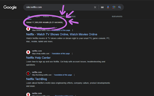Bring back Google search result counter and display indexed pages  from Chrome web store to be run with OffiDocs Chromium online