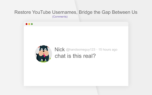 Bring back YouTube Comment Usernames  from Chrome web store to be run with OffiDocs Chromium online