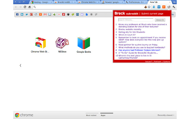BrockU reddit  from Chrome web store to be run with OffiDocs Chromium online