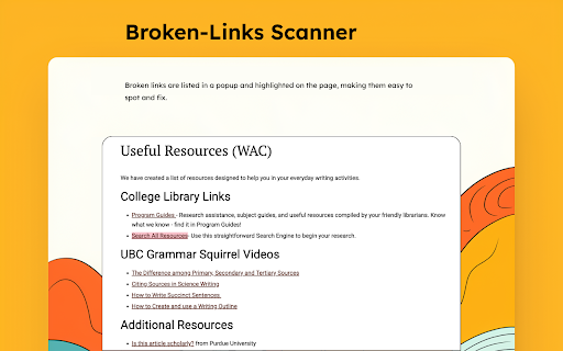 Broken Links Scanner  from Chrome web store to be run with OffiDocs Chromium online