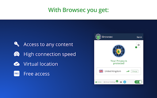 Browsec VPN Free VPN for Chrome  from Chrome web store to be run with OffiDocs Chromium online