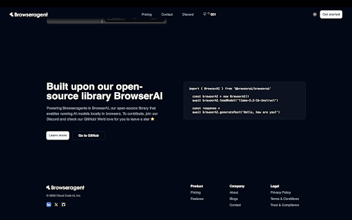 BrowserAgent AI Agents in Browser  from Chrome web store to be run with OffiDocs Chromium online