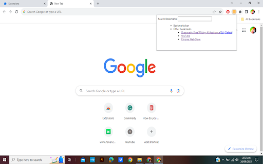Browser Bookmarks  from Chrome web store to be run with OffiDocs Chromium online