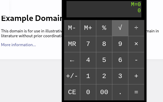 Browser calculator  from Chrome web store to be run with OffiDocs Chromium online