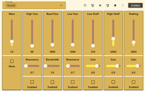 Browser EQ v2  from Chrome web store to be run with OffiDocs Chromium online