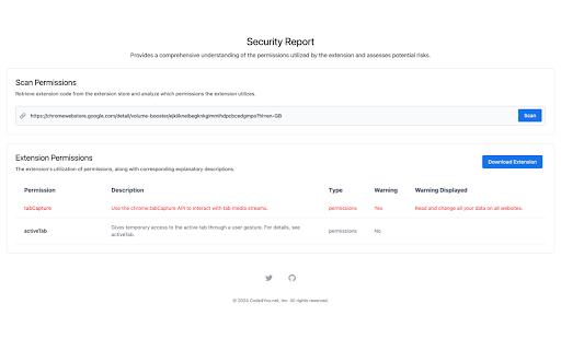 Browser Extension Safety Check  from Chrome web store to be run with OffiDocs Chromium online