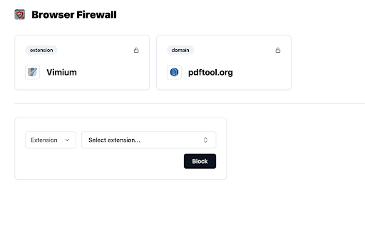 Browser Firewall  from Chrome web store to be run with OffiDocs Chromium online