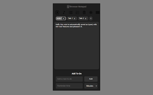 Browser Notepad  from Chrome web store to be run with OffiDocs Chromium online