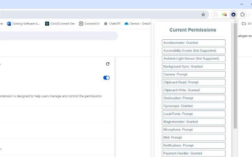Browser Permission  from Chrome web store to be run with OffiDocs Chromium online