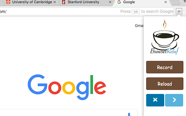 BrowserRelief  from Chrome web store to be run with OffiDocs Chromium online