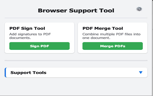 Browser Support Tool  from Chrome web store to be run with OffiDocs Chromium online