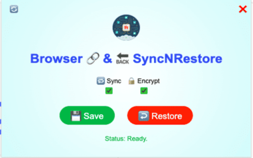 Browser SyncNRestore  from Chrome web store to be run with OffiDocs Chromium online