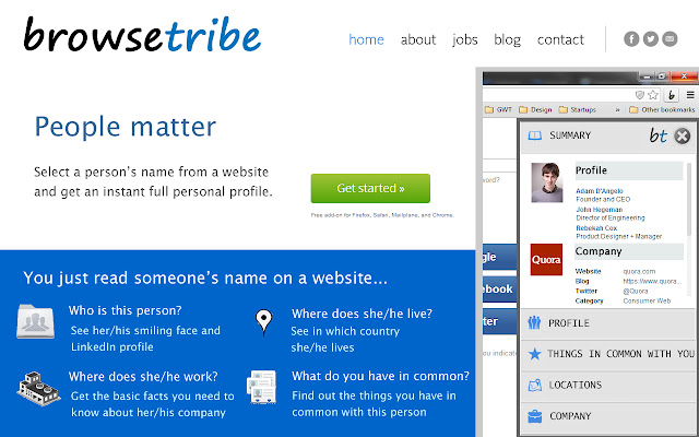Browsetribe  from Chrome web store to be run with OffiDocs Chromium online