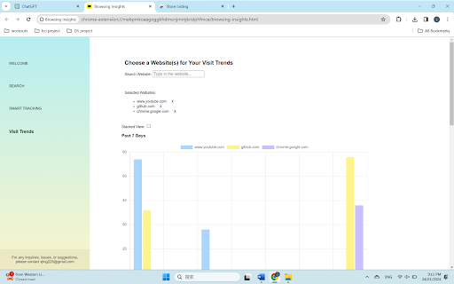 Browsing Insights  from Chrome web store to be run with OffiDocs Chromium online