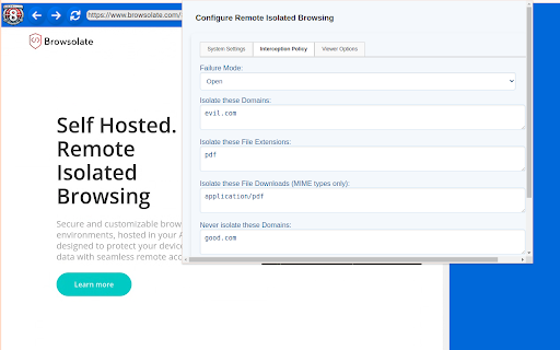Browsolate  from Chrome web store to be run with OffiDocs Chromium online