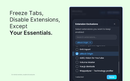 Browster: Tab Freezer  Memory Optimizer for Chrome  from Chrome web store to be run with OffiDocs Chromium online
