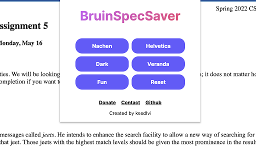 BruinSpecSaver  from Chrome web store to be run with OffiDocs Chromium online