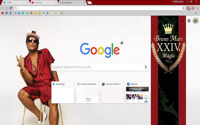 Bruno Mars 24K Magic Theme  from Chrome web store to be run with OffiDocs Chromium online