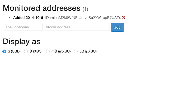 BTC Address Monitor  from Chrome web store to be run with OffiDocs Chromium online