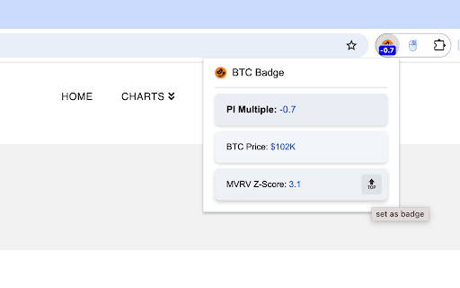 BTC Badge Bitcoin Price Ticker  from Chrome web store to be run with OffiDocs Chromium online