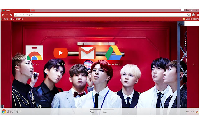 BTS Dope Theme ze sklepu internetowego Chrome do uruchomienia z OffiDocs Chromium online