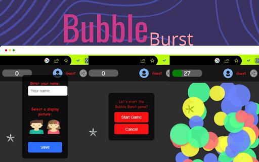 Bubble Burst Game  from Chrome web store to be run with OffiDocs Chromium online