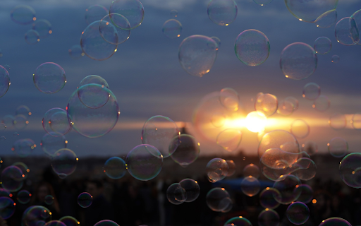 Bubbles and sunset  from Chrome web store to be run with OffiDocs Chromium online