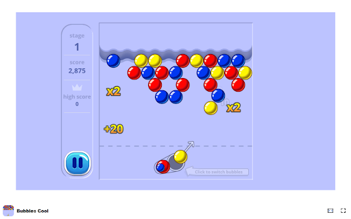 Bubbles Cool Game Aim and group bubbles to clear the screen!  from Chrome web store to be run with OffiDocs Chromium online