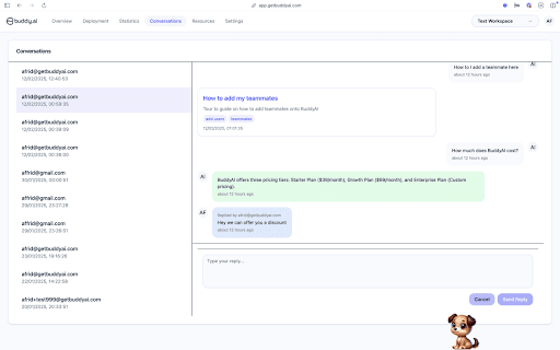 BuddyAI Widget  from Chrome web store to be run with OffiDocs Chromium online
