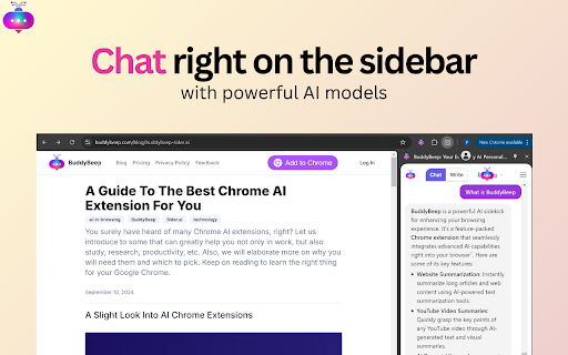 BuddyBeep: Your Everyday AI Personal Assistant  from Chrome web store to be run with OffiDocs Chromium online