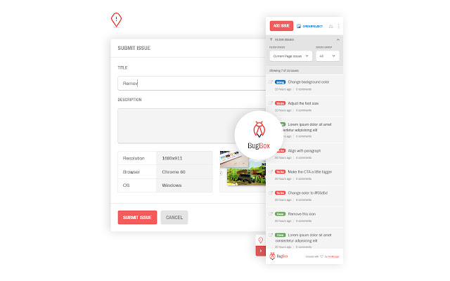 BugBox  from Chrome web store to be run with OffiDocs Chromium online