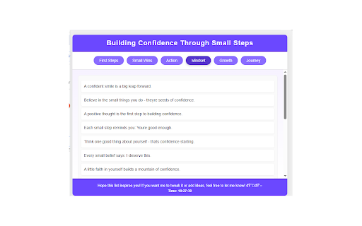 Building Confidence Through Small Steps  from Chrome web store to be run with OffiDocs Chromium online