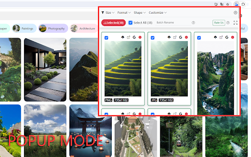 Bulk Image Downloader HImage  from Chrome web store to be run with OffiDocs Chromium online