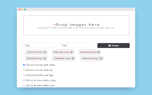 Bulk Image Resize  from Chrome web store to be run with OffiDocs Chromium online