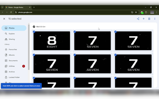 Bulk Select Google Photos  from Chrome web store to be run with OffiDocs Chromium online