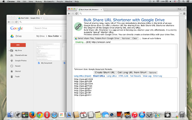 Bulk Share URL Shortener with Drive  from Chrome web store to be run with OffiDocs Chromium online