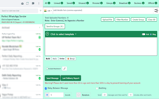 Bulk WhatsApp  from Chrome web store to be run with OffiDocs Chromium online