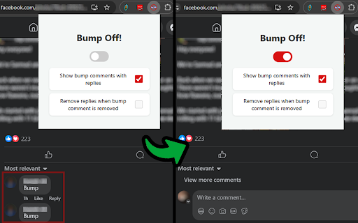 Bump Off!  from Chrome web store to be run with OffiDocs Chromium online