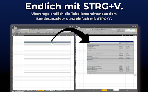 Bundesanzeiger2Excel  from Chrome web store to be run with OffiDocs Chromium online