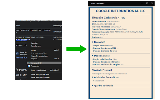 Busca CNPJ  from Chrome web store to be run with OffiDocs Chromium online