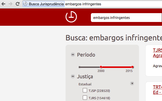 Busca Jurisprudência  from Chrome web store to be run with OffiDocs Chromium online