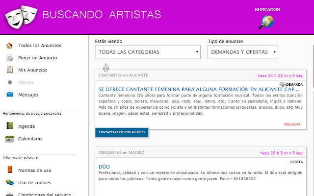 Buscando Artistas  from Chrome web store to be run with OffiDocs Chromium online