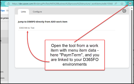 Business Documentation Connector for D365FO and ADO  from Chrome web store to be run with OffiDocs Chromium online