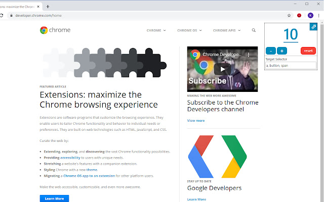 Button Counter Overlay  from Chrome web store to be run with OffiDocs Chromium online