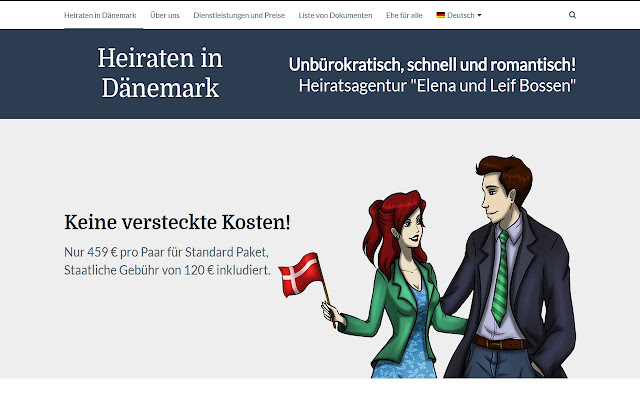 Button for Get Married in Denmark  from Chrome web store to be run with OffiDocs Chromium online