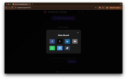 BuyerBot Social Shopping Polls  from Chrome web store to be run with OffiDocs Chromium online